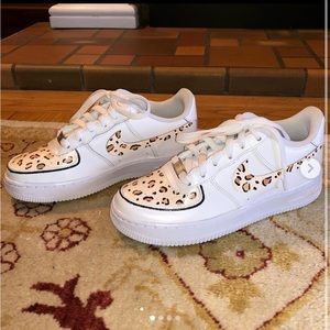 Custom cheetah Nike Air Force ones